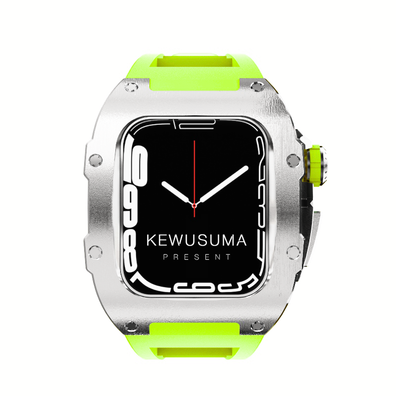 Silver Titan Apple Watch Case | Premium Titanium | Kewusuma