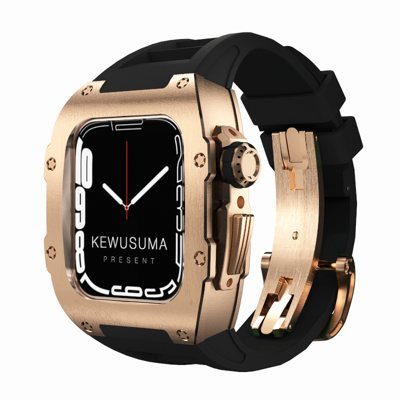 Golden Titan Apple Watch Case | Rose Gold Titanium | Kewusuma