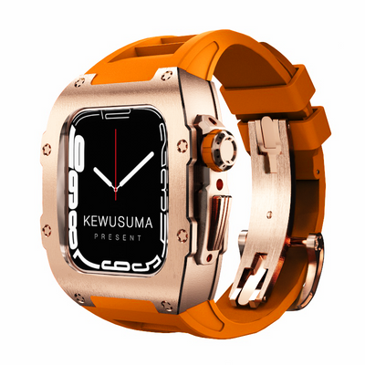 Golden Titan Apple Watch Case | Rose Gold Titanium | Kewusuma