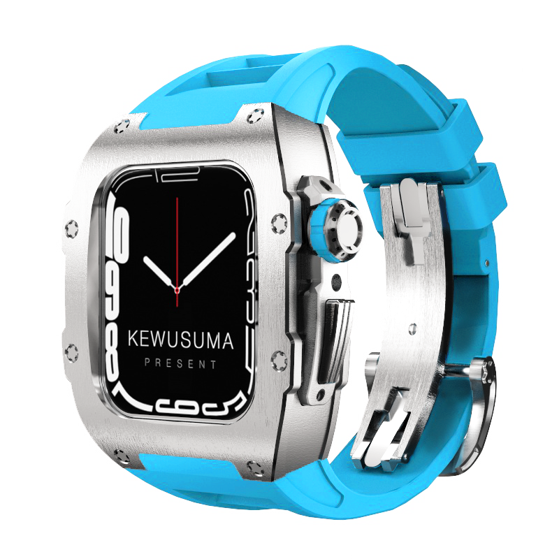 Silver Titan Apple Watch Case | Premium Titanium | Kewusuma