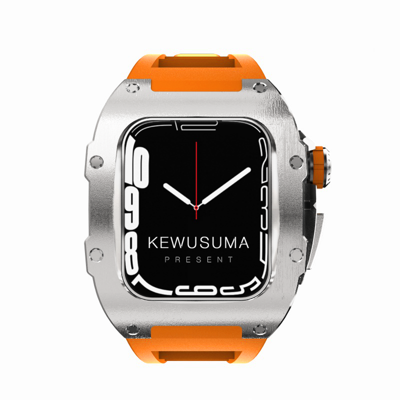 Silver Titan Apple Watch Case | Premium Titanium | Kewusuma