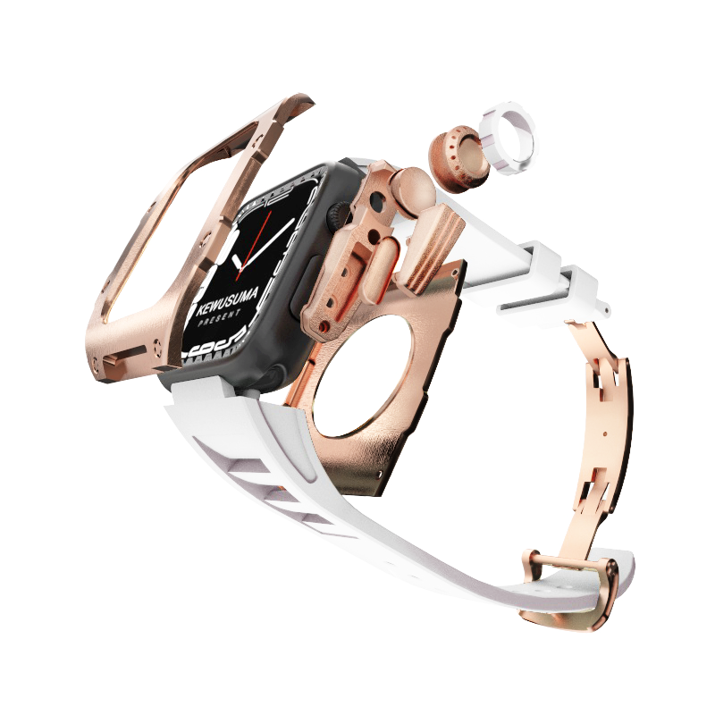 Golden Titan Apple Watch Case Rose Gold Titanium Kewusuma