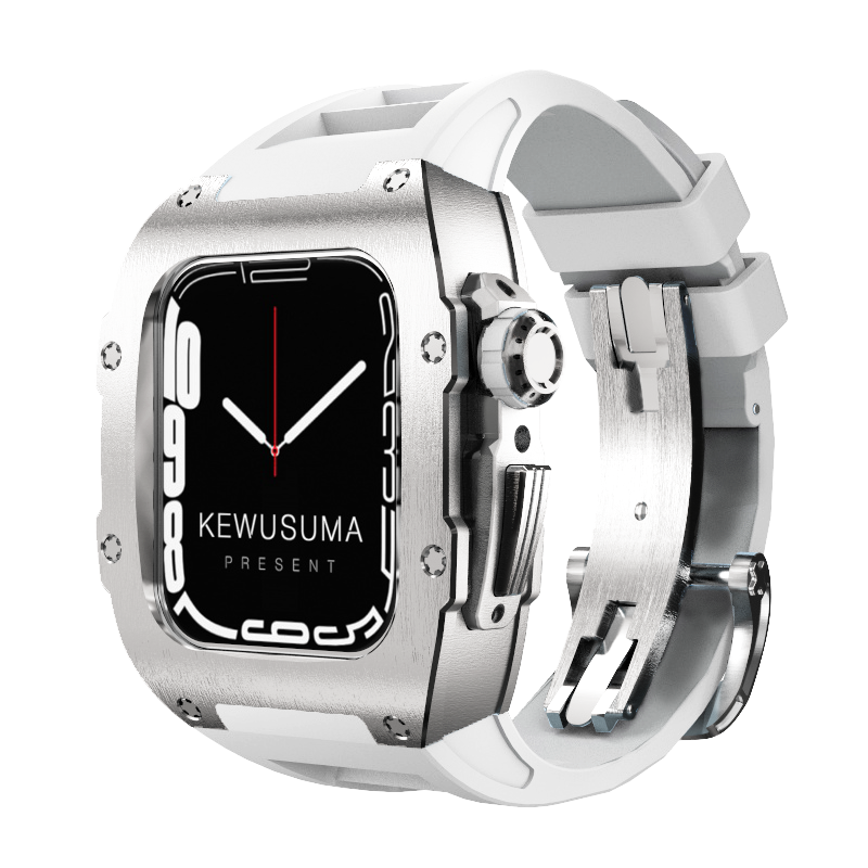 Silver Titan Apple Watch Case | Premium Titanium | Kewusuma