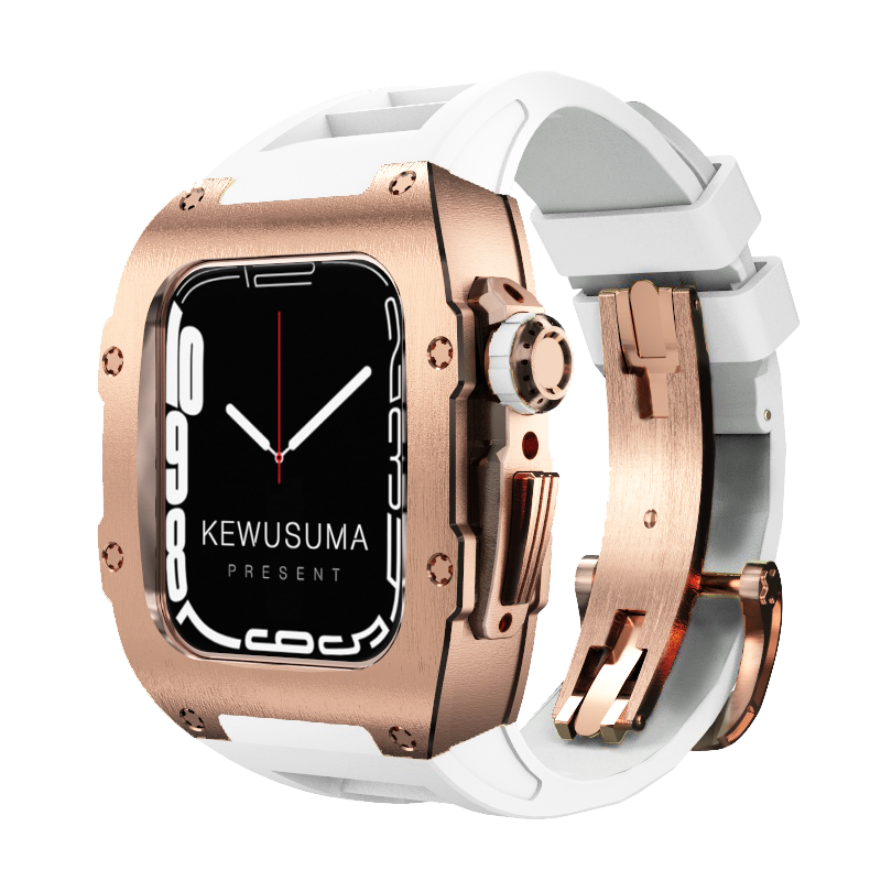 Golden Titan Apple Watch Case Rose Gold Titanium Kewusuma